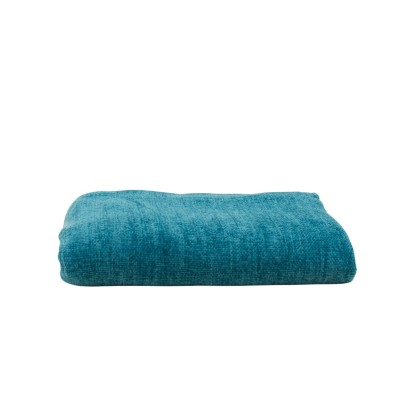 PLAID CHENILLE TOUDOU GM VERT/BLEU