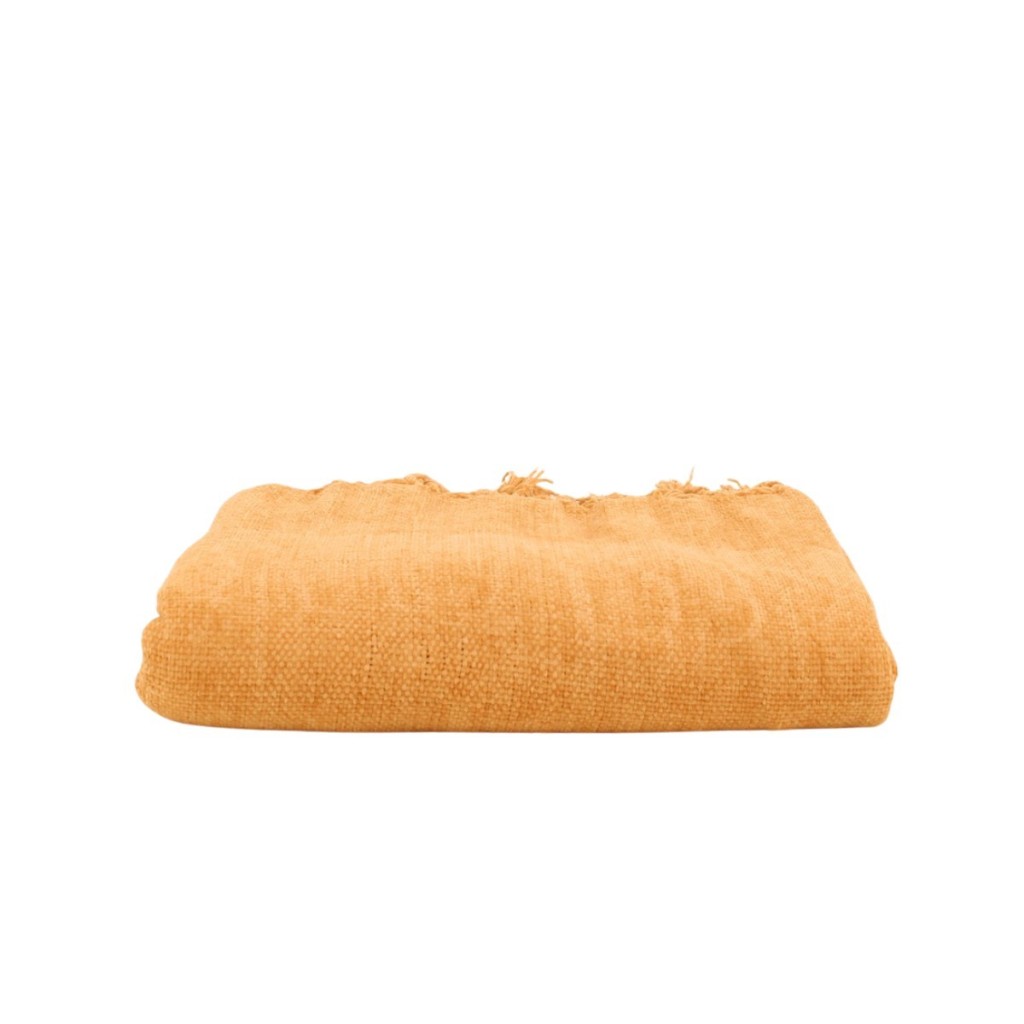 PLAID CHENILLE TOUDOU GM MOUTARDE