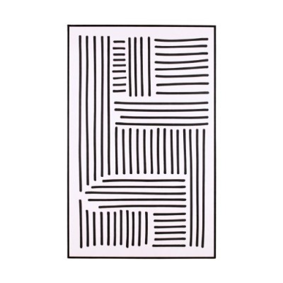 TOILE IMPRIME ELYO MOTIFS GEOMETRIQUES N&B 60X90CM