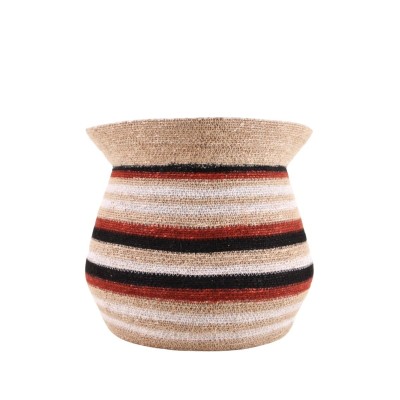 PANIER AMPHORE JONC DE MER RAYE