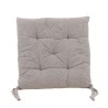 GALETTE CHAISE CHAMBRAY CARREE  UNIE CAPITONNEE 5 BOUTONS GRIS