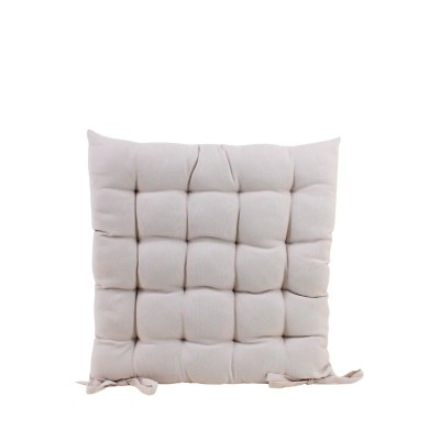 GALETTE CHAISE COTON ASS VERT/BEIGE 40X40CM