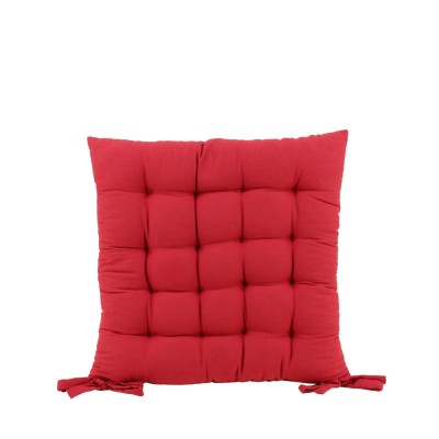 GALETTE CHAISE COTON ASS ROUGE/ GRIS 40X40CM