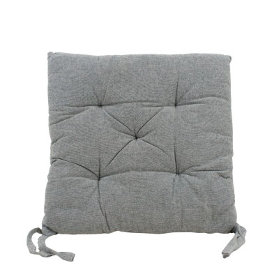 GALETTE CHAISE CHAMBRAY CARREE UNIE CAPITONNEE 5 BOUTONS VERT