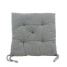 GALETTE CHAISE CHAMBRAY CARREE UNIE CAPITONNEE 5 BOUTONS VERT