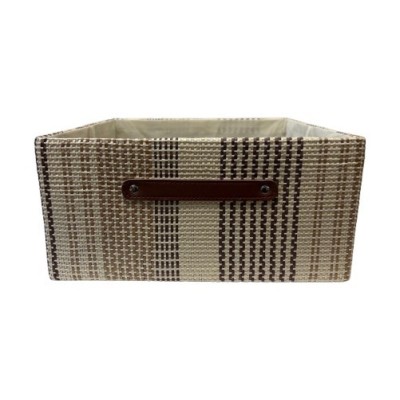 PANIER 1/2 CUBE TISSAGE PAPIER 31X31X15CM