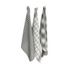 TORCHONS 100% COTON X3 GRIS/BLANC
