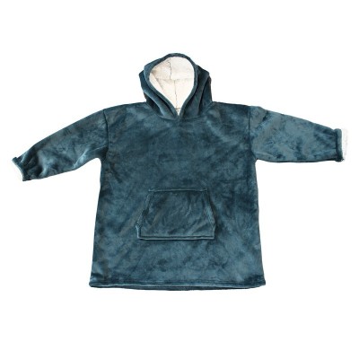 PLAID SWEATSHIRT A CAPUCHE BLEU