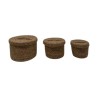 PANIERS RONDS S/3 AVEC COUVERCLE EN JONC