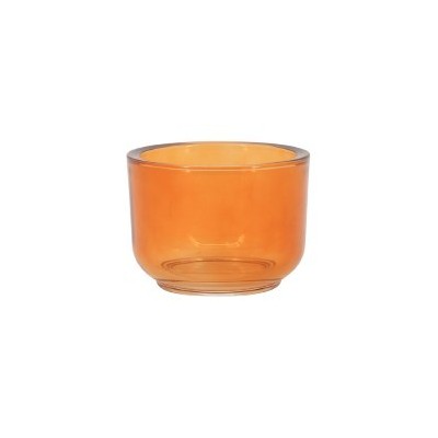 PHOTOPHORE VERRE ORANGE  D10X7,5CM