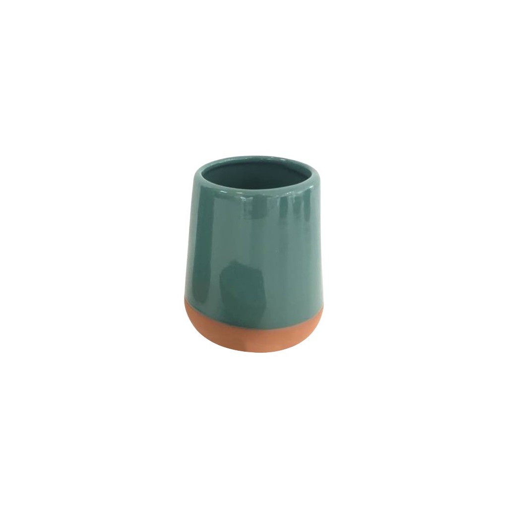 GOBELET CERAMIQUE VERT & TERRACOTTA
