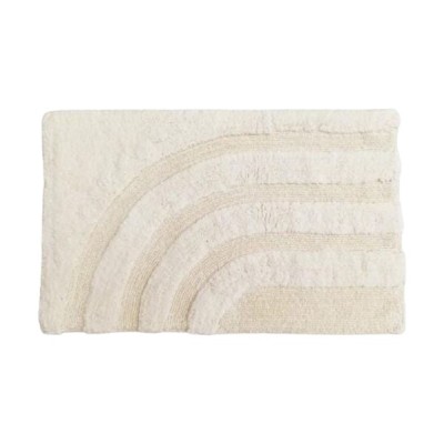 TAPIS  COTON TUFTE & BOUCLETTE ECRU 50X80CM