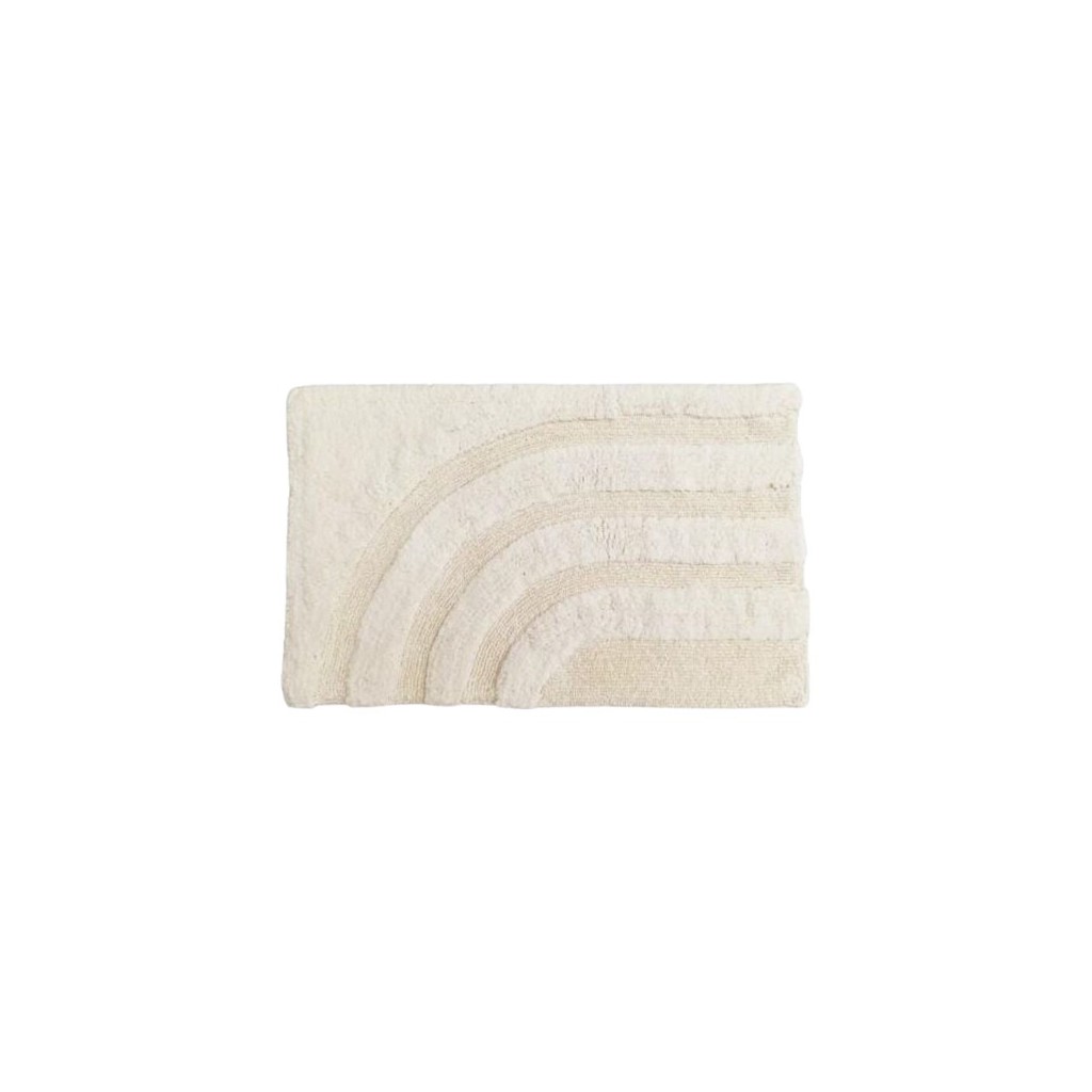 TAPIS  COTON TUFTE & BOUCLETTE ECRU 50X80CM