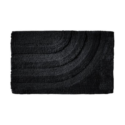 TAPIS  COTON TUFTE & BOUCLETTE ANTHRACITE 50X80CM