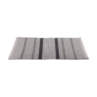 TAPIS DE BAIN COTON RAYE GRIS 50X80CM