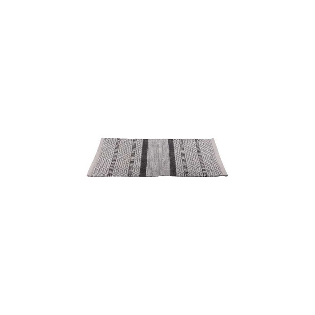 TAPIS DE BAIN COTON RAYE GRIS 50X80CM