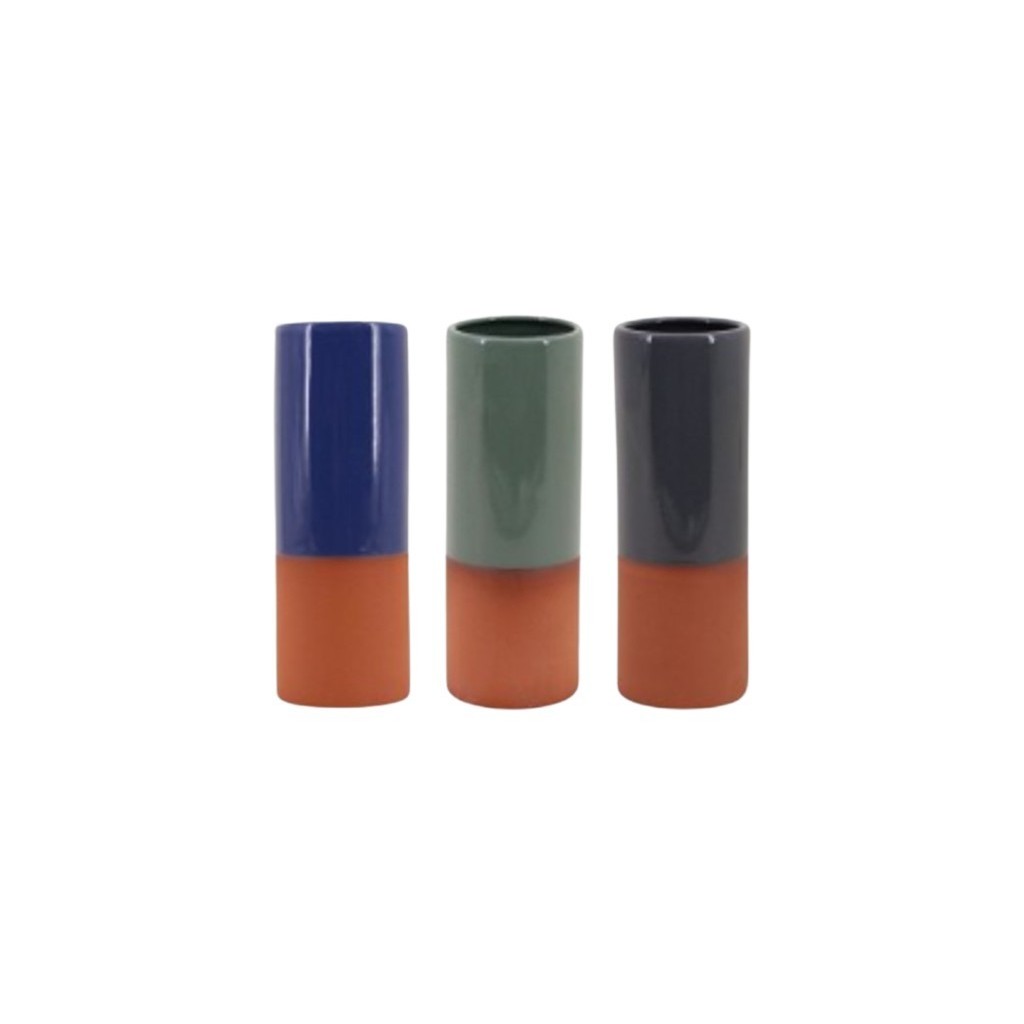 VASE TERRRACOTTA MIX COULEUR HT 25 DIA 9 CM
