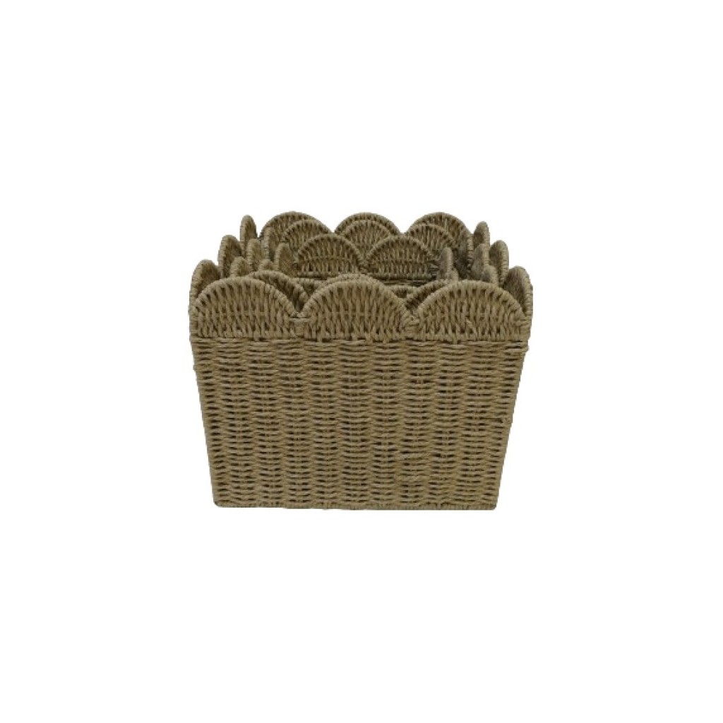 SET 3 PANIERS CORDE PAPIER FINITION FESTON