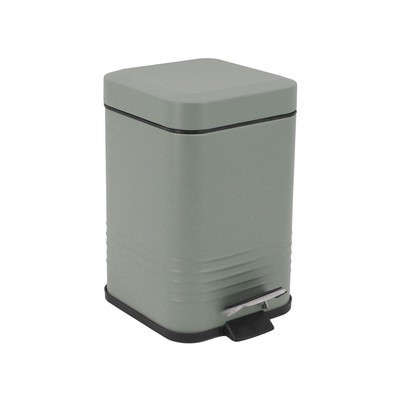 POUBELLE CARREE METAL  VERT