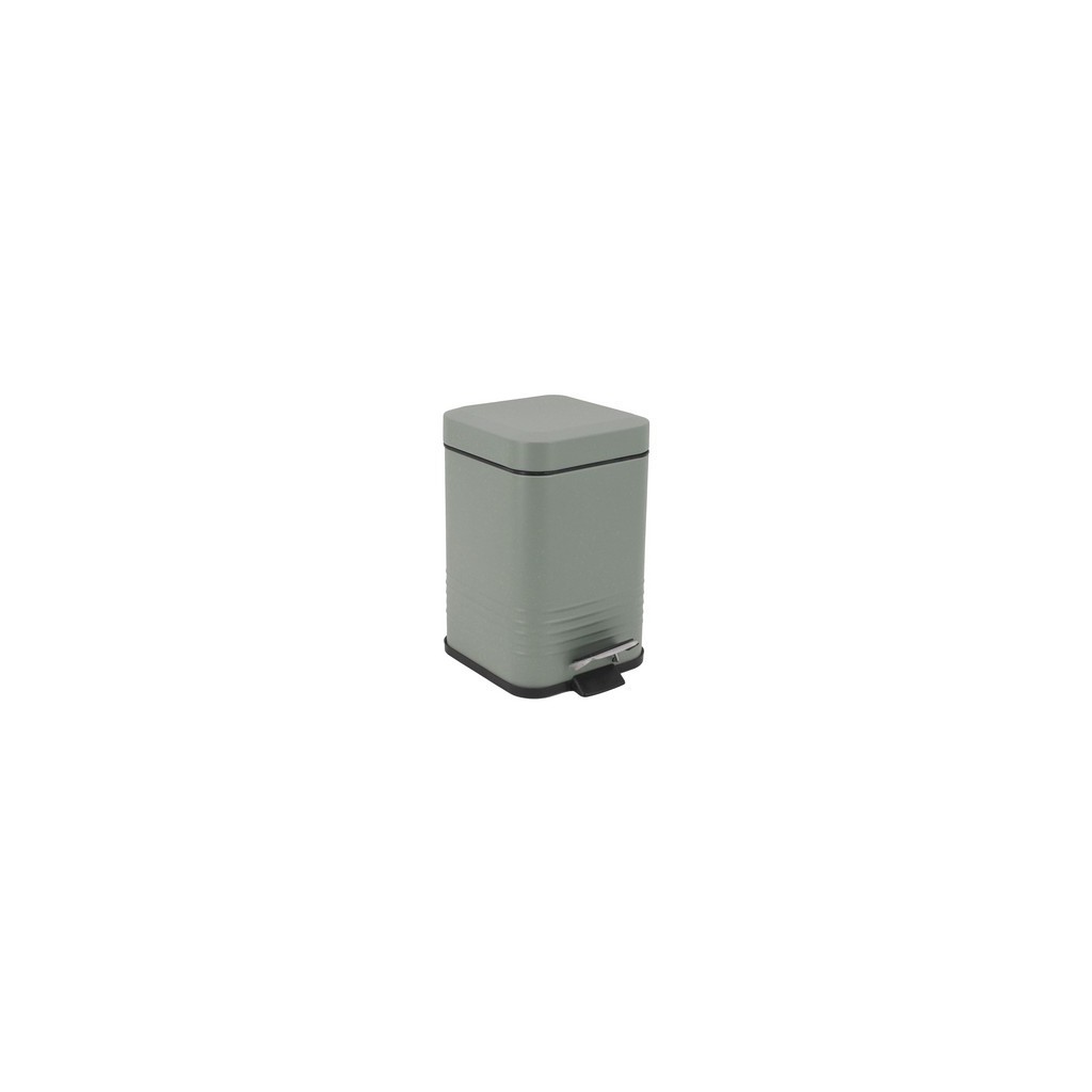 POUBELLE CARREE METAL  VERT