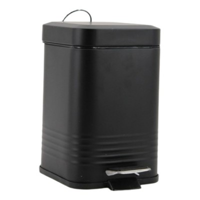 POUBELLE CARREE METAL  NOIR
