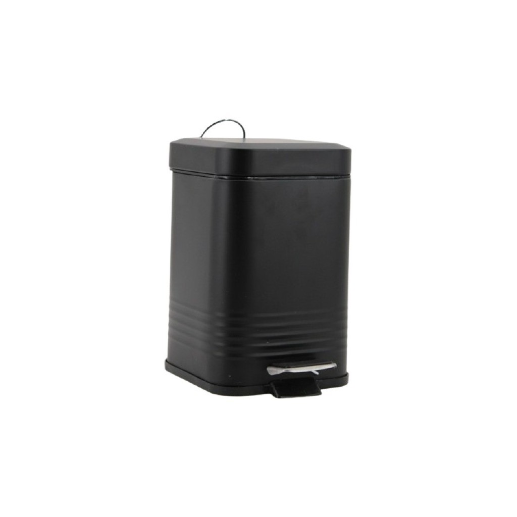 POUBELLE CARREE METAL  NOIR