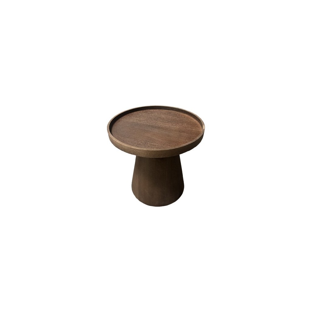 TABLE BOUT DE CANAPE D.38 PIED CONIQUE PLACAGE FRENE