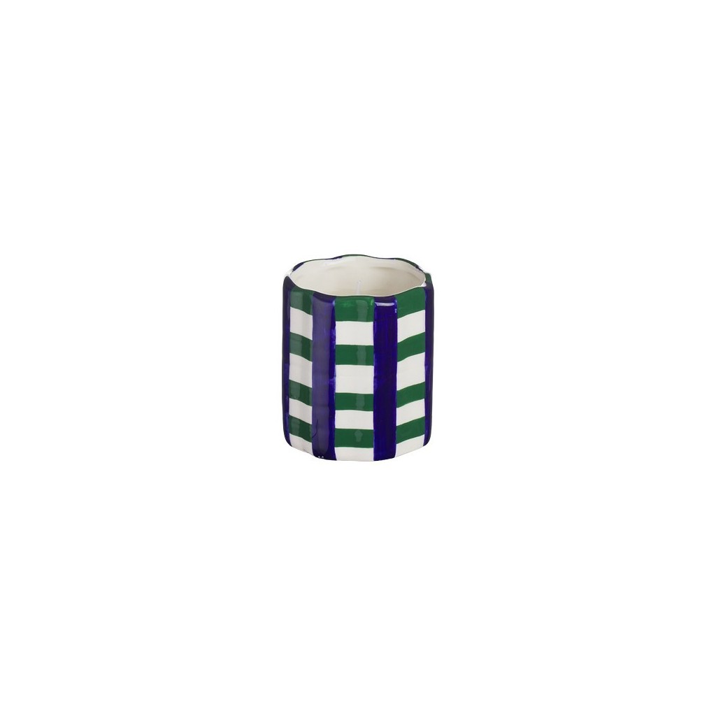 BOUGIE PARFUMEE CERAMIQUE DAMIER 8X 9 CM