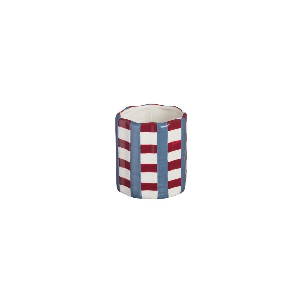 BOUGIE PARFUMEE CERAMIQUE DAMIER 8X 9 CM