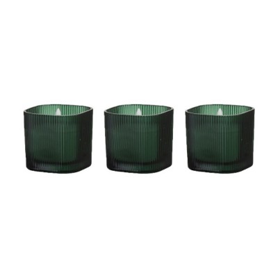 COFFRET 3 BOUGIES LED EN VERRE