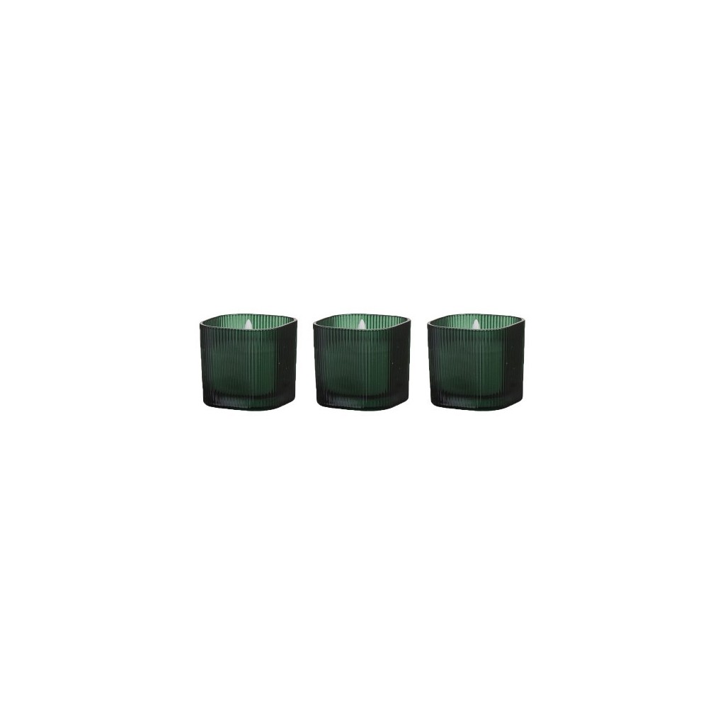 COFFRET 3 BOUGIES LED EN VERRE