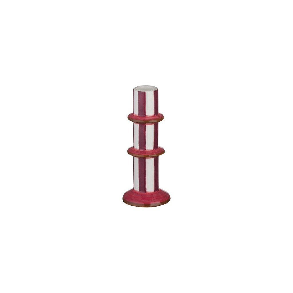 BOUGEOIR CERAMIQUE RAYE 15 CM
