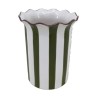 VASE CERAMIQUE RAYE BORD FESTONNE 16X 21CM