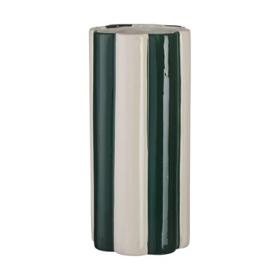 VASE CERAMIQUE BICOLORE A RAYURES 27 CM