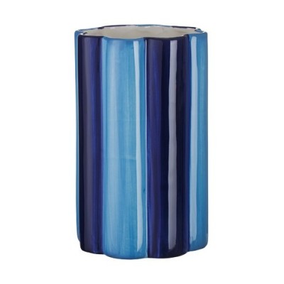 VASE CERAMIQUE  BICOLORE A RAYURES 20 CM