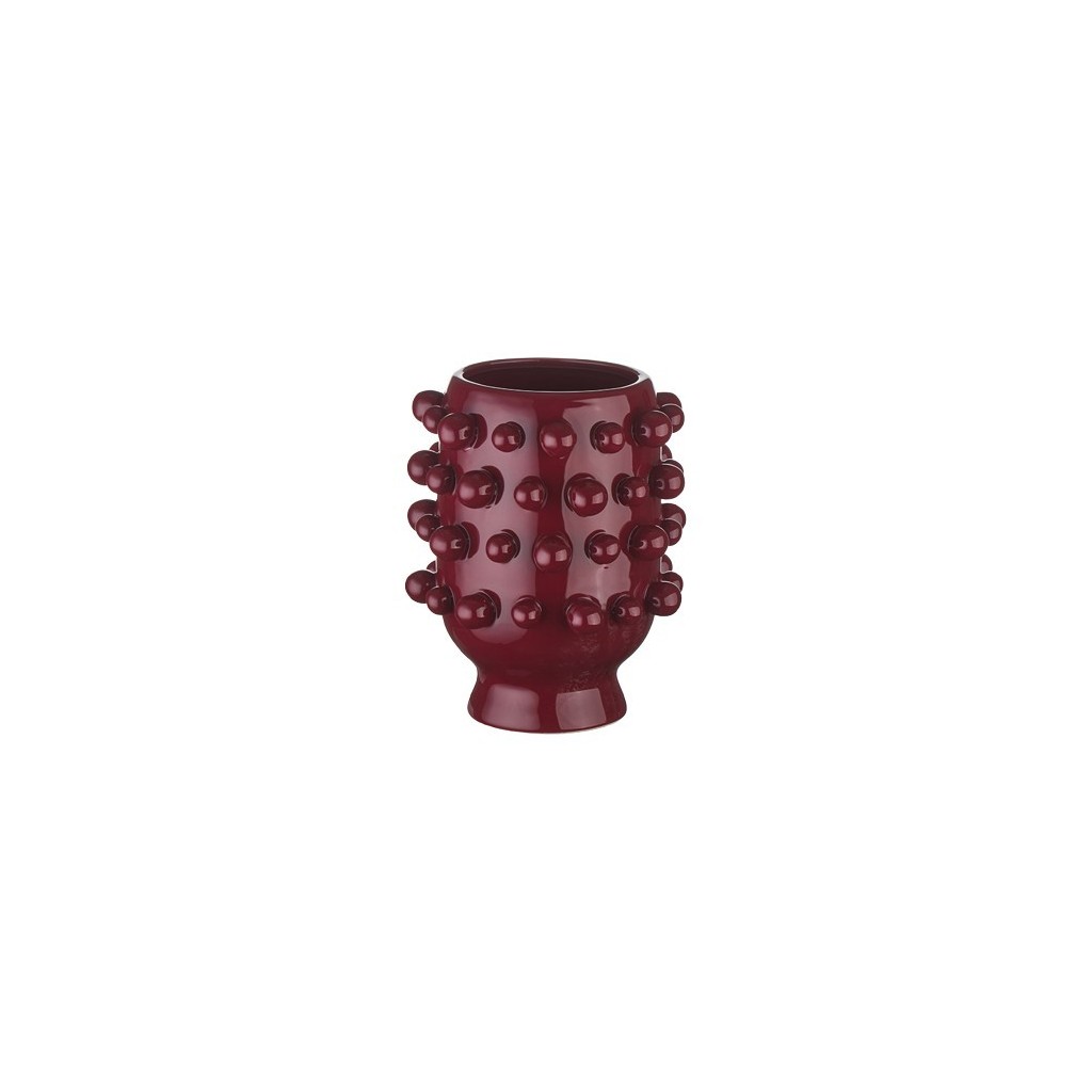 VASE CERAMIQUE PERLES RELIEF 20CM