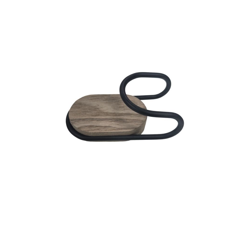 PATERE UNITAIRE MDF METAL NOIR 10X5CM