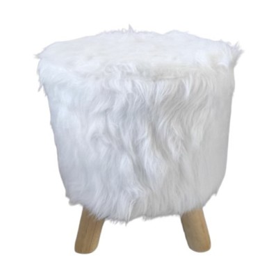 POUF  FOURRURE  D30 X 38 CM