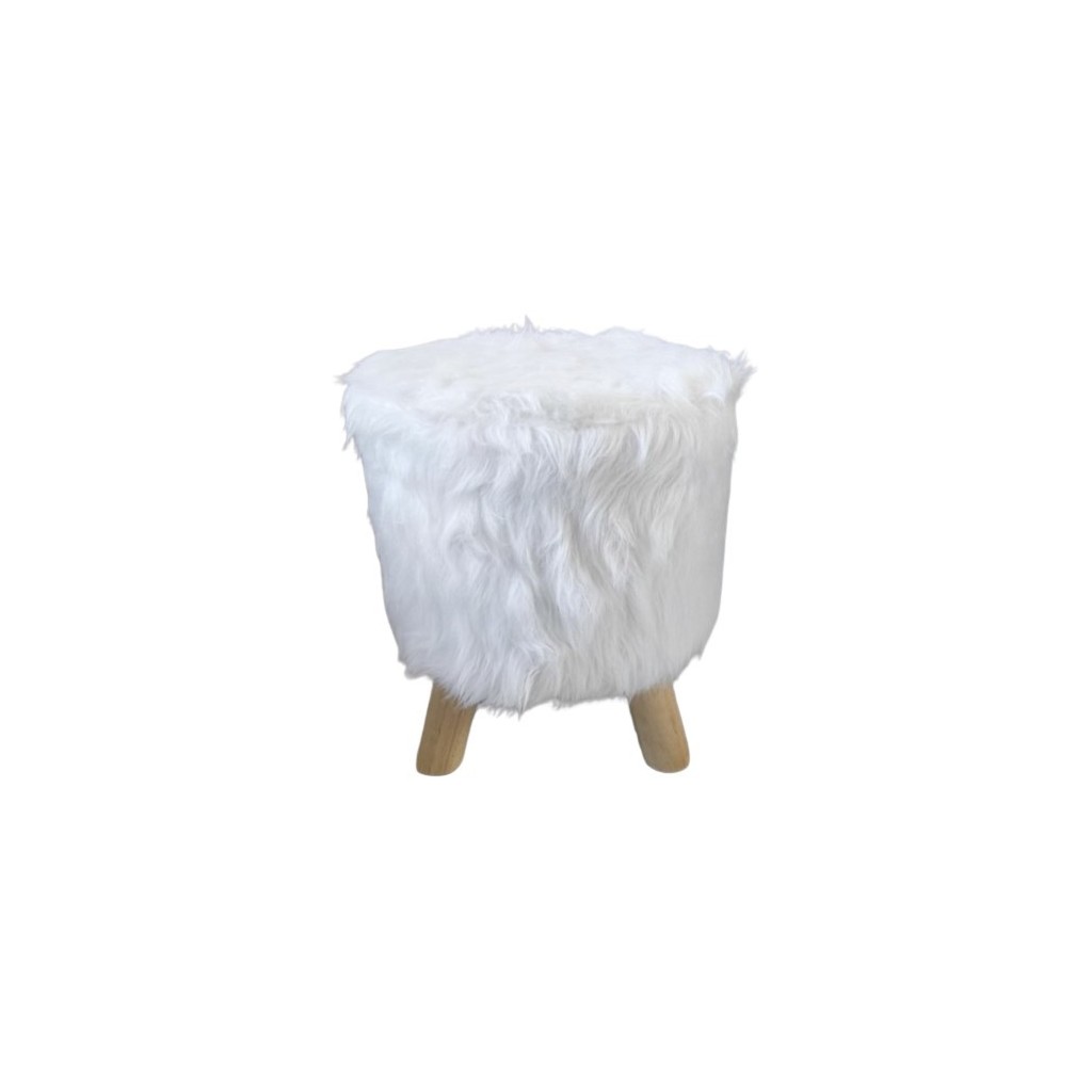 POUF  FOURRURE  D30 X 38 CM