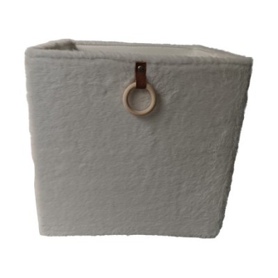 PANIER CUBE FOURRURE 31X31X31 CM