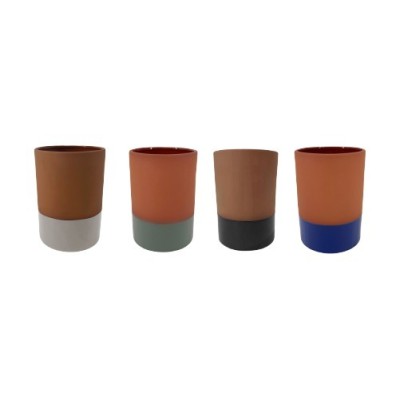 VASE TERRRACOTTA BICOLORE 4 ASS.17CM
