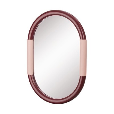 MIROIR OVALE MDF BICOLORE CONTOUR GONFLE 50X35 CM