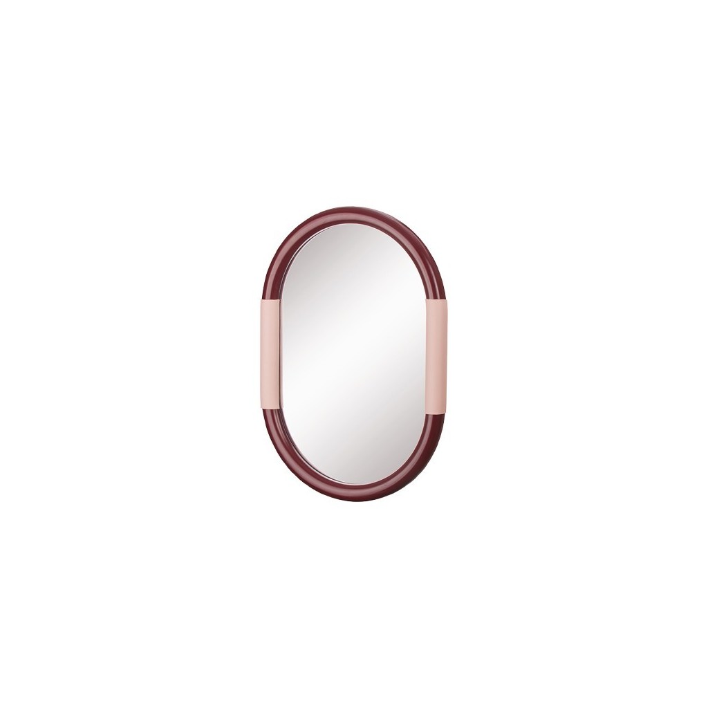 MIROIR OVALE MDF BICOLORE CONTOUR GONFLE 50X35 CM