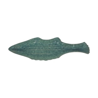 COUPE POISSON EMAILLEE VERTE 47CM