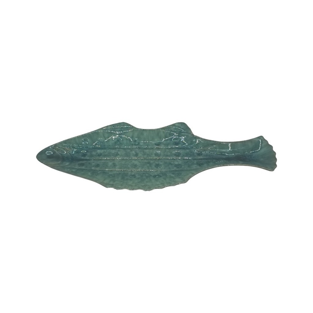 COUPE POISSON EMAILLEE VERTE 47CM