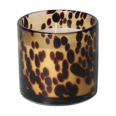 BOUGIE PARF.VERRE MOUCHETE AMBRE D9X 8,7 CM