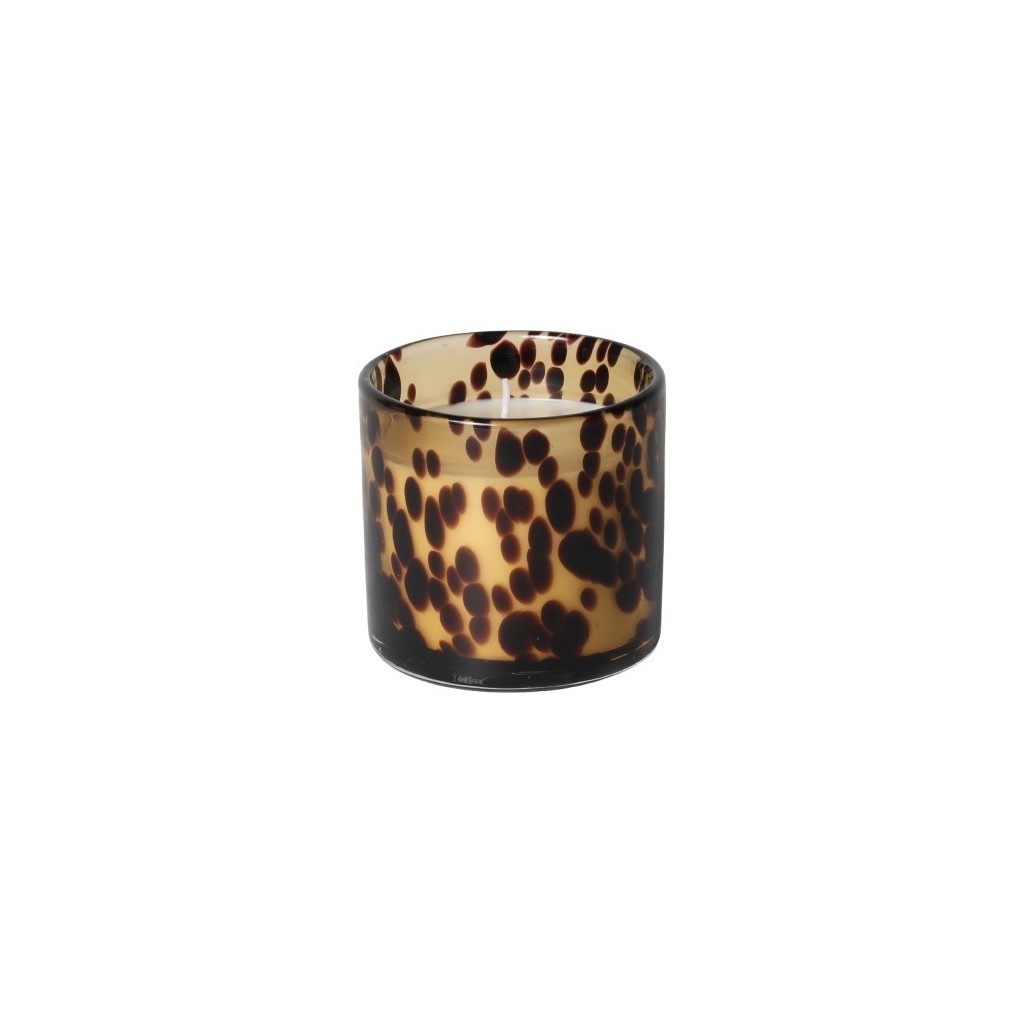 BOUGIE PARF.VERRE MOUCHETE AMBRE D9X 8,7 CM