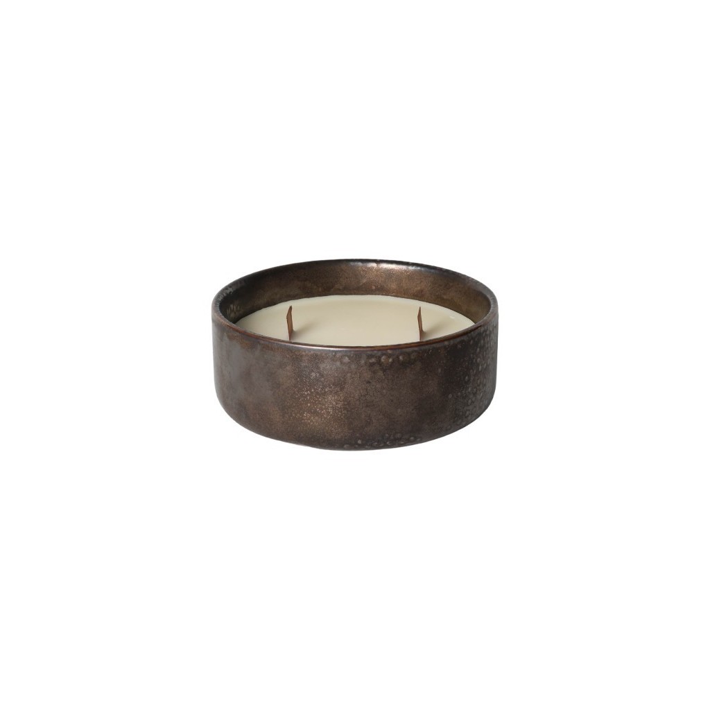 BOUGIE PARF. CERAMIQUE EFFET CUIVRE D16X 6,6 CM