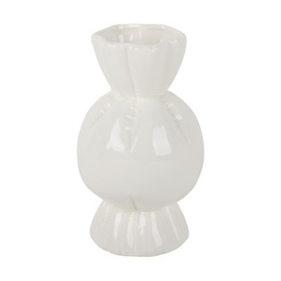 VASE CERAMIQUE EFFET GONFLE FORME BONBON 19CM