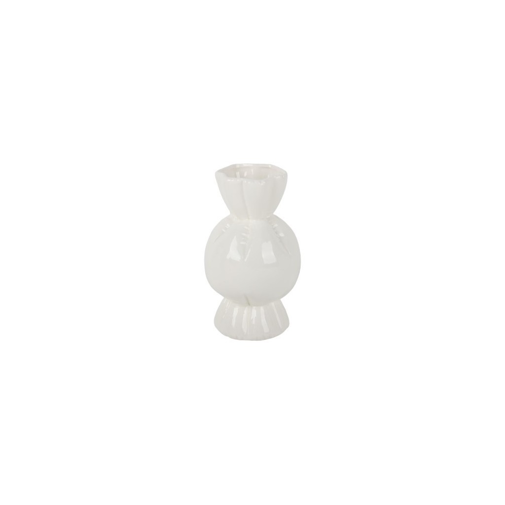 VASE CERAMIQUE EFFET GONFLE FORME BONBON 19CM